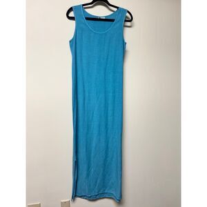 SPIRIT Turquoise Maxi Length Tank Dress, Cotton Blend, Sz S